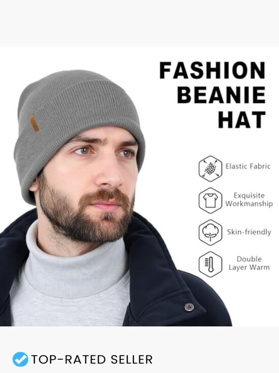 3 Pack Beanie Skull Cap Winter Double Layer Warm Knit Hat  display picture 2